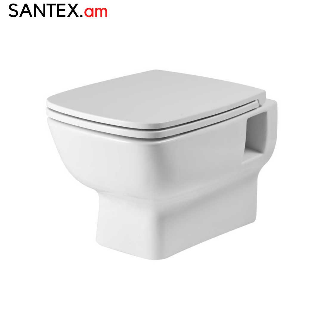 Զուգարանակոնք Santek` Нео Rimless 35х49,7х38սմ / դյուրոպլաստ Soft Close բարակ