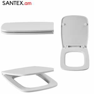 Զուգարանակոնք Santek` Нео Rimless 35х49,7х38սմ / դյուրոպլաստ Soft Close բարակ