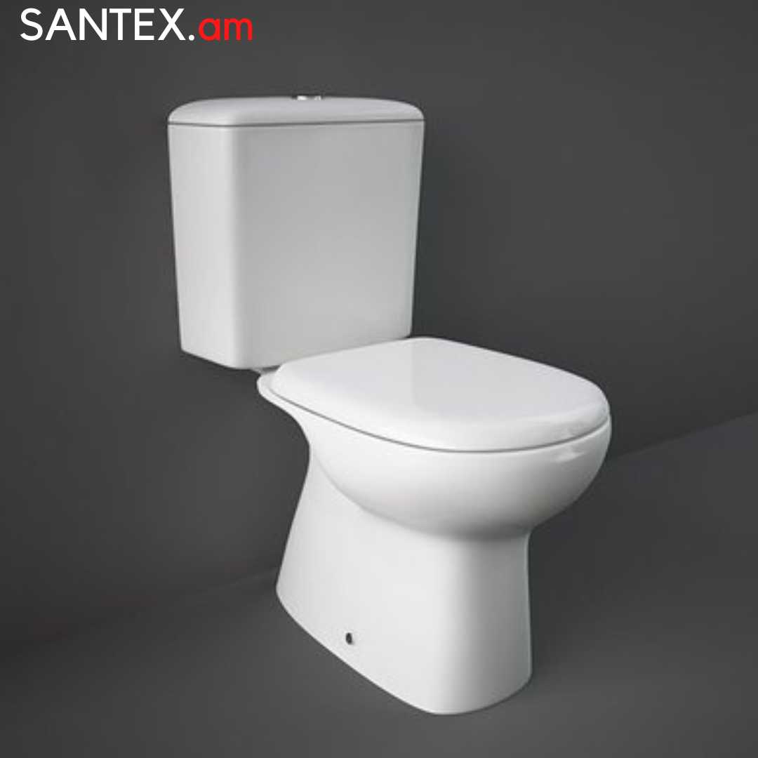 Унитаз  RAK Ceramics: Liwa 36.5х66.5х9*80.5см / горизонтальный / 2 режима / дюропласт