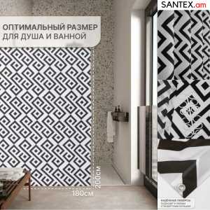 Шторка для ванной комнаты: Antep / 180*200см